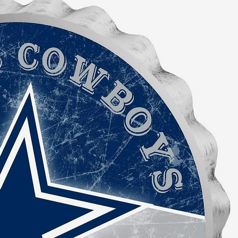 NFL Distressed Metal Bottle Cap Sign Dallas Cowboys Officially Licensed Forever Collectibles