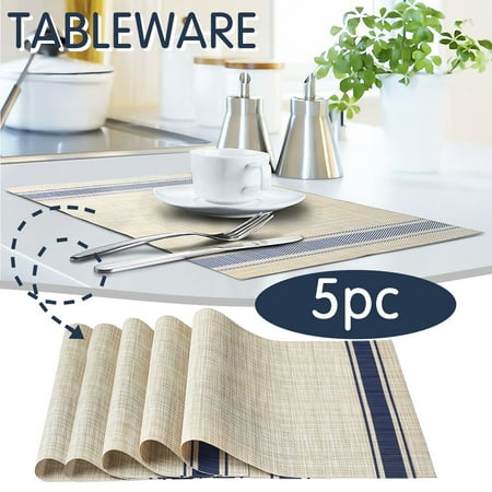 

Yoslce Placemats Waterproof and Heat Insulation Table Mat Table Mat Cup Mat Stripe Table Mat