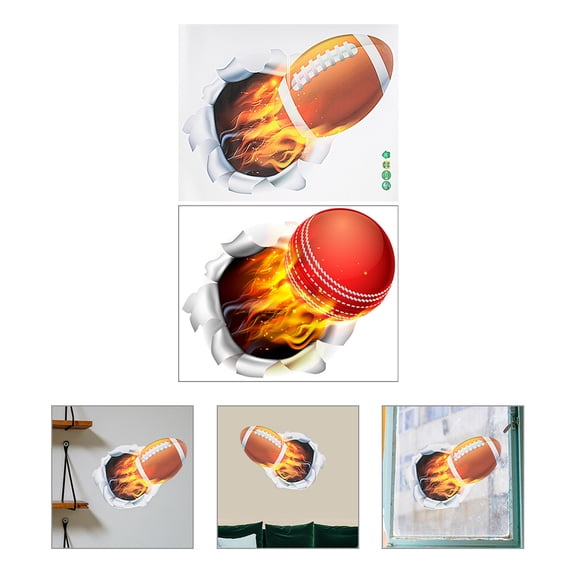 LOLIPPYY Removable Wall Sticker PVC Assorted Color Sports Theme 2Pcs