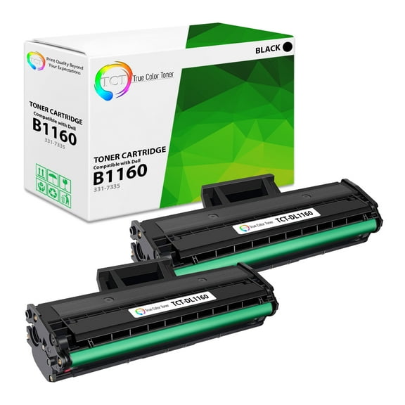 TCT B1160 Toner Cartridge 2 Pack - Premium Compatible Replacement for Dell 331-7335 Black