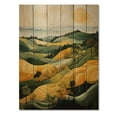 thumbnail image 3 of Designart "Yellow And Green Pastoral Bold horizon VII" Countryside Print on Natural Pine Wood, 3 of 5