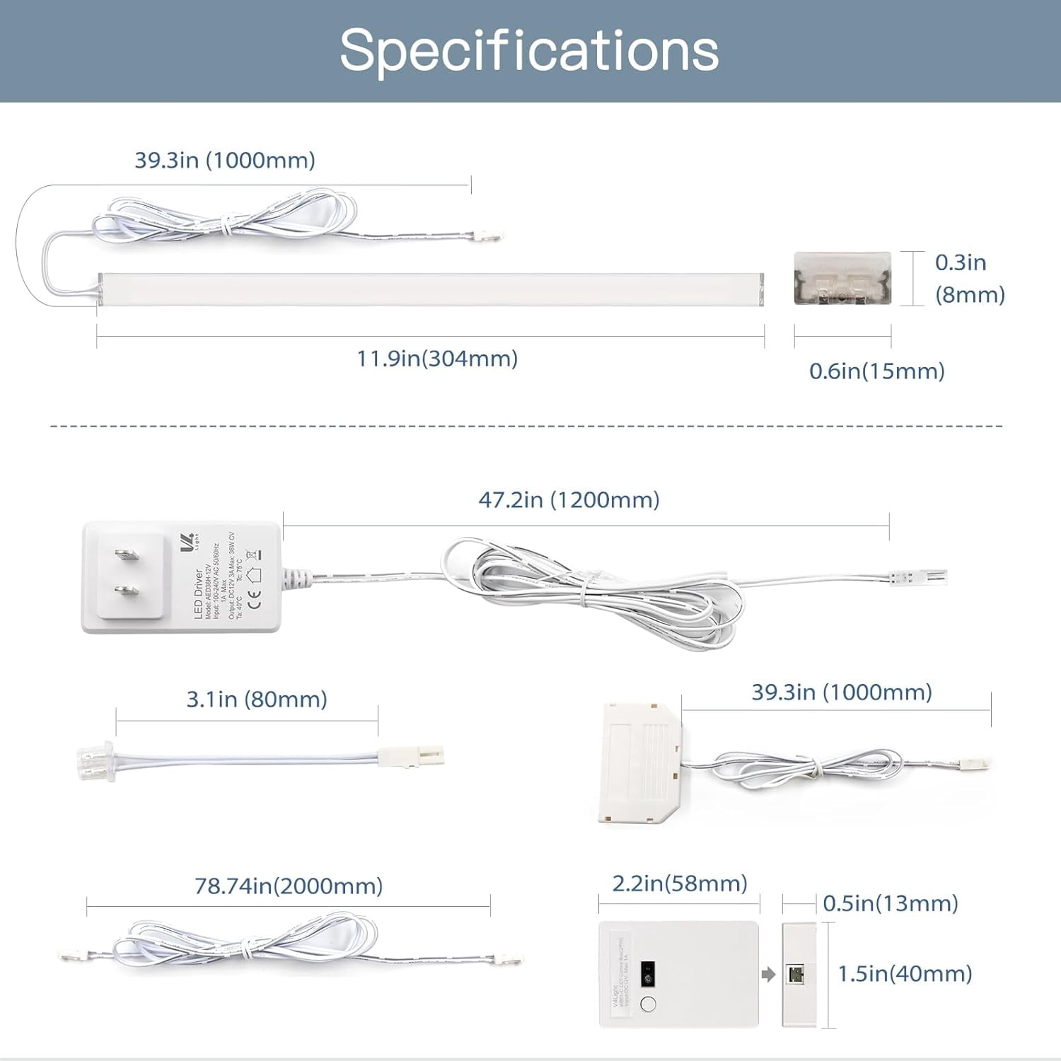 Under Cabinet LED Lighting, 6 Pack Ultra Slim Aluminum Light Bars, Plug-in Kitchen Lights, Smart App & Alexa Control, Dimmable 2700K–6500K, Linkable for Closet, Shelf, Display Cabinet