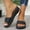 Black, variant on Gspmoly Women’s Slides, Women's Fashion Casual Summer New One-Line Hollow Fish Mouth Wedge Heel Casual Outdoor Sandals Shower Slides Brown 43
