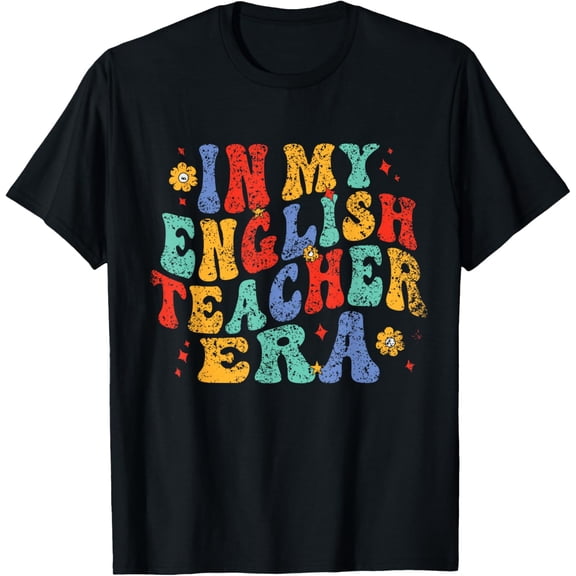 t-shirt In My English Teacher Era Men Women Class English Teacher T-Shirt mens,black,women,funny,journey,Crew Neck, Short Sleeve,custom clothing patterns.gift