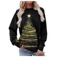thumbnail image 1 of Mainstayes Hauts pour Femmes en Liquidation, T-Shirt à Manches Longues Col Rond Mode Femme, Blouse Ample Imprimée Automne/noir,(TG), 1 of 4