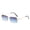 Golden Frame Gray Blue Lens, variant on Square Glasses For Men And Women Frameless With Metal Frame AC Lens Retro Sun Glasses Ideal For Driving Travel