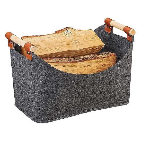 Firewood Basket Felt Bag Carrier Bag Log Holders Firewood Bag Wood Basket With Reinforced Handle Outdoor Felt Firewood Basket