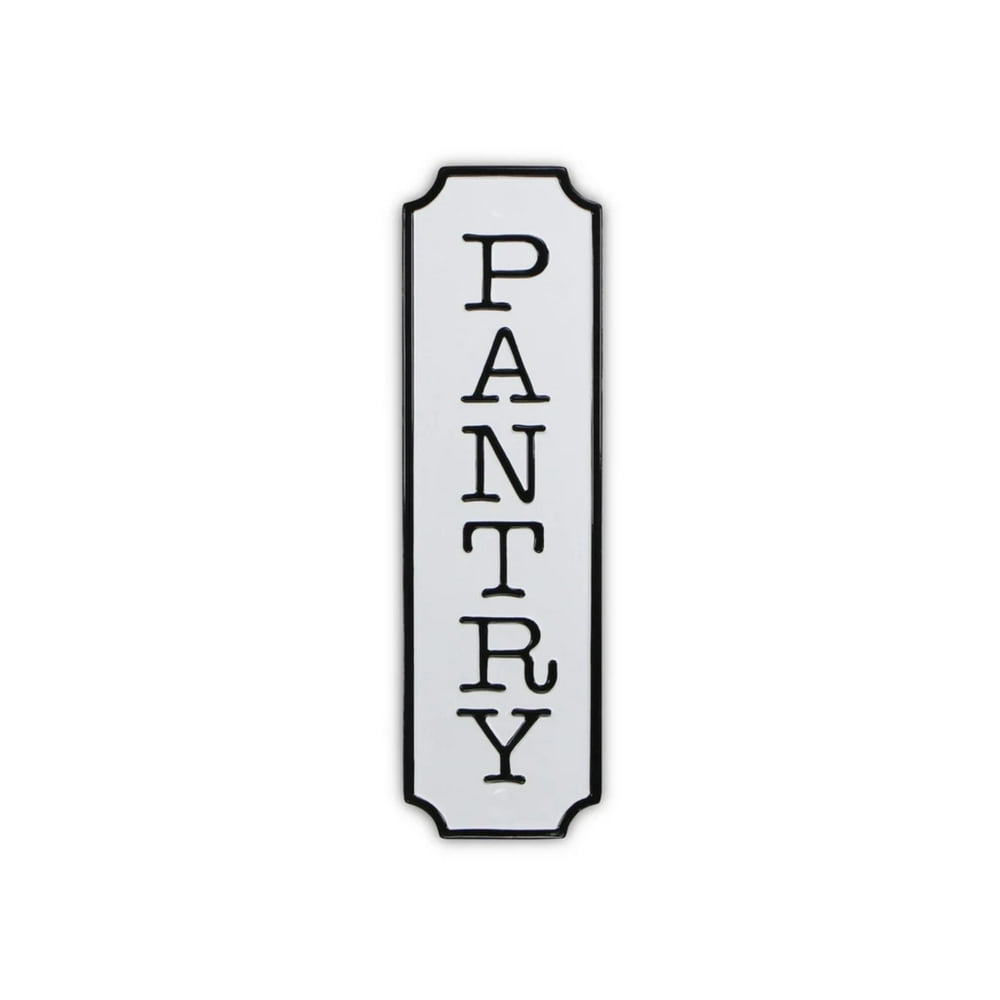 24" White and Black Vertical "Pantry" Wall Sign