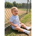 thumbnail image 6 of Cenuakty Baby 0-18M Boys Summer Shirt Jumpsuit Stripe Print Short Sleeve Lapel Button Down Romper with Pocket, 6 of 9