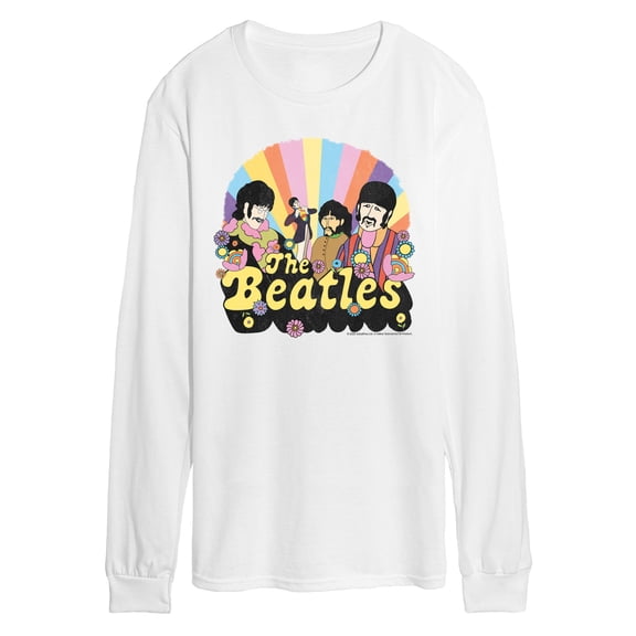 The Beatles - Retro Floral - Men's Long Sleeve Graphic T-Shirt