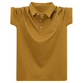 thumbnail image 4 of USNSM (M-5XL) Big and Tall Men's T Shirts Cotton Short Sleeve Shirt Moisture Wicking Tee Shirt Lapel Lightweight Summer Tops Yellow XXXL, 4 of 9