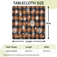 thumbnail image 2 of Orange and Black Plaid Christmas Snowflake Pattern Square Fitted Tablecloth with Elastic Edge,Square Table Cover,Washable Elastic Table Cover for Home Kitchen Party Decor 36"x36", 2 of 6