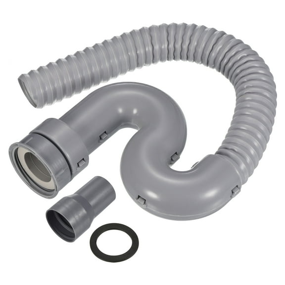 Uxcell Female G11/2 Expandable Flexible Strainer Tubing Drain Pipe Kit with Sealing Ring Gray Green