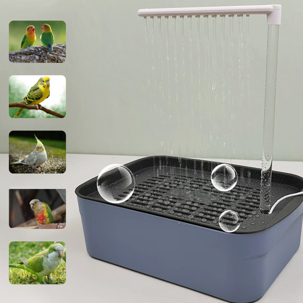 Automatic Bird Fountain Bird Shower Recirculating Fountain for Small Pet Birds Fountain Pet Bird Bath Tub