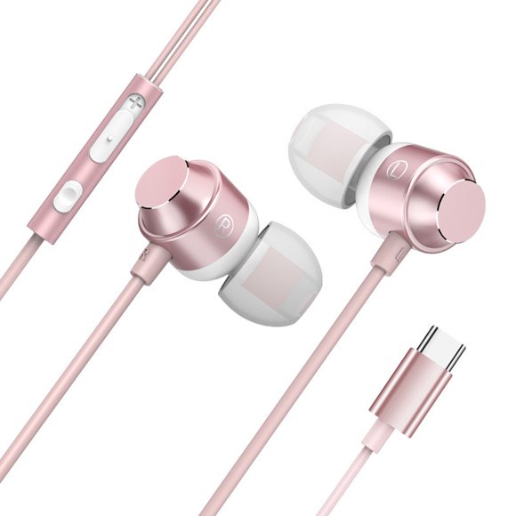 5Pcs Type C Earphones With Microphone, Cagogo Type-C Earphones, USB-C Wired In-Ear Headphones with Microphone, Noise Isolating Magnetic Earbuds for Phone Computer, Hi-Fi Bass Sound Earphones for