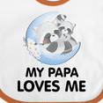 thumbnail image 4 of Inktastic Raccoon My Papa Loves Me Boys or Girls Baby Bib, 4 of 4