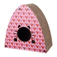thumbnail image 2 of THE LICKER STORE Koko 19" Modern Cardboard Triangle Cat Cave Scratcher with Catnip, Pink/Red, 2 of 6