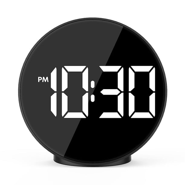 Reloj Despertador Electrónico Led, 4 Niveles De Brillo Ajustable, Reloj Despertador Pequeño Con Espejo Recargable, Reloj Despertador De Cabecera Con Pantalla De Temperatura Feliz Sencillez
