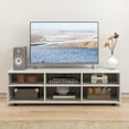 thumbnail image 4 of Topbuy Wood TV Stand TV Console Cabinet w/ 6 Open Compartments 3 Adjustable Shelves Adjustable Footpads 6 Cubby Media Console Center for TVs, 4 of 10