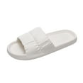 thumbnail image 1 of Cathalem Women's Flat Sandals Backless Square Open Toe Block Slide Sandals,White 39, 1 of 5