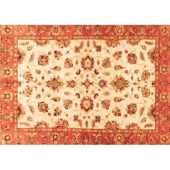 Ahgly Company Indoor Rectangle Oriental Orange Traditional Area Rugs, 5' x 8'