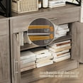 thumbnail image 5 of YEXJ Sideboard Buffet Cabinet with Storage, 31” Modern Kitchen Storage Cabinet with Adjustable Shelf, Wood Farmhouse Coffee Bar Buffet Table for Kitchen, Dining Room-31.4“W-Ash Grey, 5 of 7