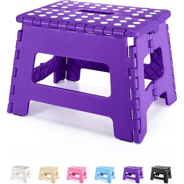 Folding Step Stool - Height Premium Heavy Duty Foldable Step Stool for Kids Kitchen Garden Bathroom Camping Stepping Stool -