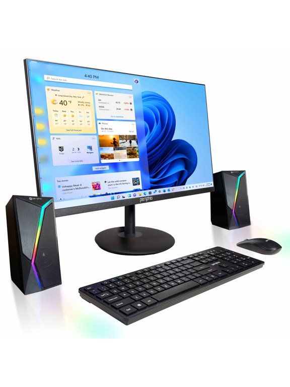 Restored BlairTech All-in-One Desktop Computer with 24" Monitor, Intel Core i5, 16GB RAM, 512GB SSD, Windows 11 Pro, Wireless Keyboard & Mouse, RGB Speakers