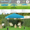 thumbnail image 2 of Songqin 10x10 1-Person Setup Pop Up Canopy Tent, Instant Portable Commercial Canopy Tent, Outdoor Gazebo with 1-Button Push, Wheeled Bag & 4 Sandbags for Home, Party & Outdoor Activities, Sky Blue, 2 of 18