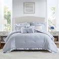 thumbnail image 2 of Cotton Bedding Set 5 Pieces Full/Queen Comforter Set with Decorative Pillows,Blue,Comforter Set, 2 of 19