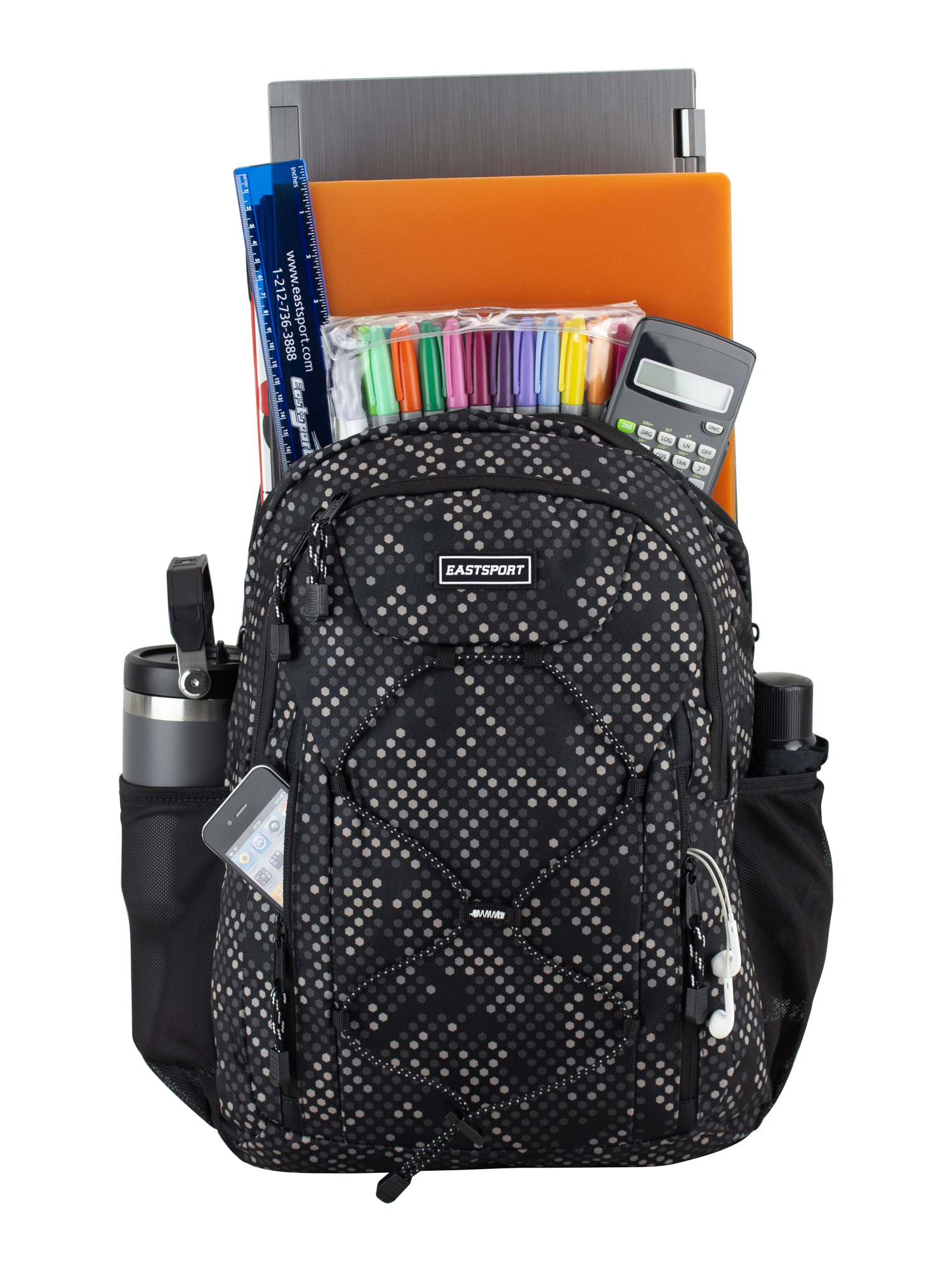 Eastsport Unisex Axis Sport 18.5" Bungee Backpack, Hex Dotted Camo