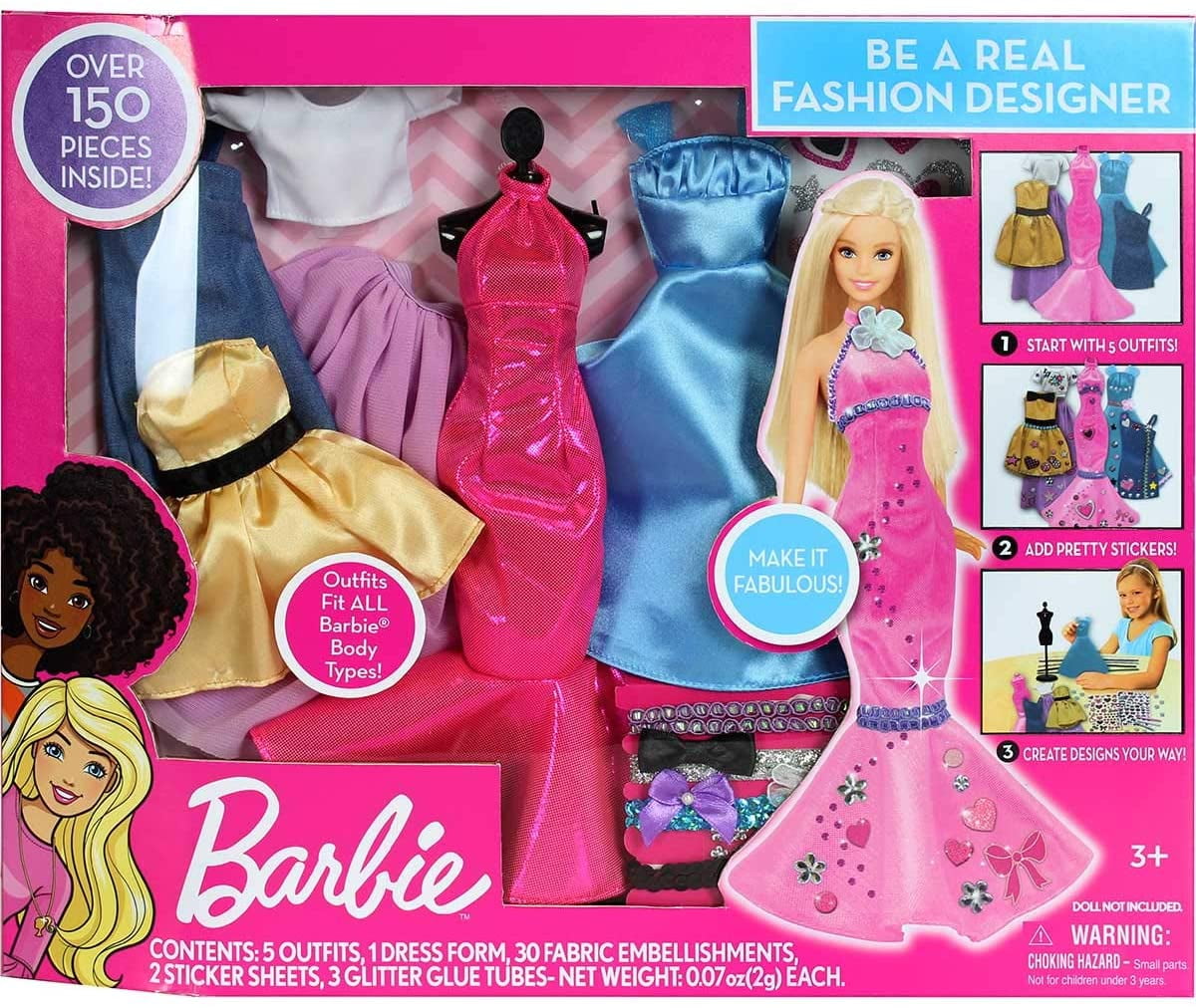 Barbie Be a Fashion Designer Doll Dress Up Kit - Walmart.com