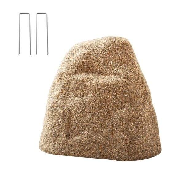 KFFKFF Faux Rock Cover for Outdoor Use, Artificial Rock Well Pump Cover with Natural-Looking Texture, Durable and Lightweight Design for Landscaping and Garden Décor, Sandy Brown, Small Size