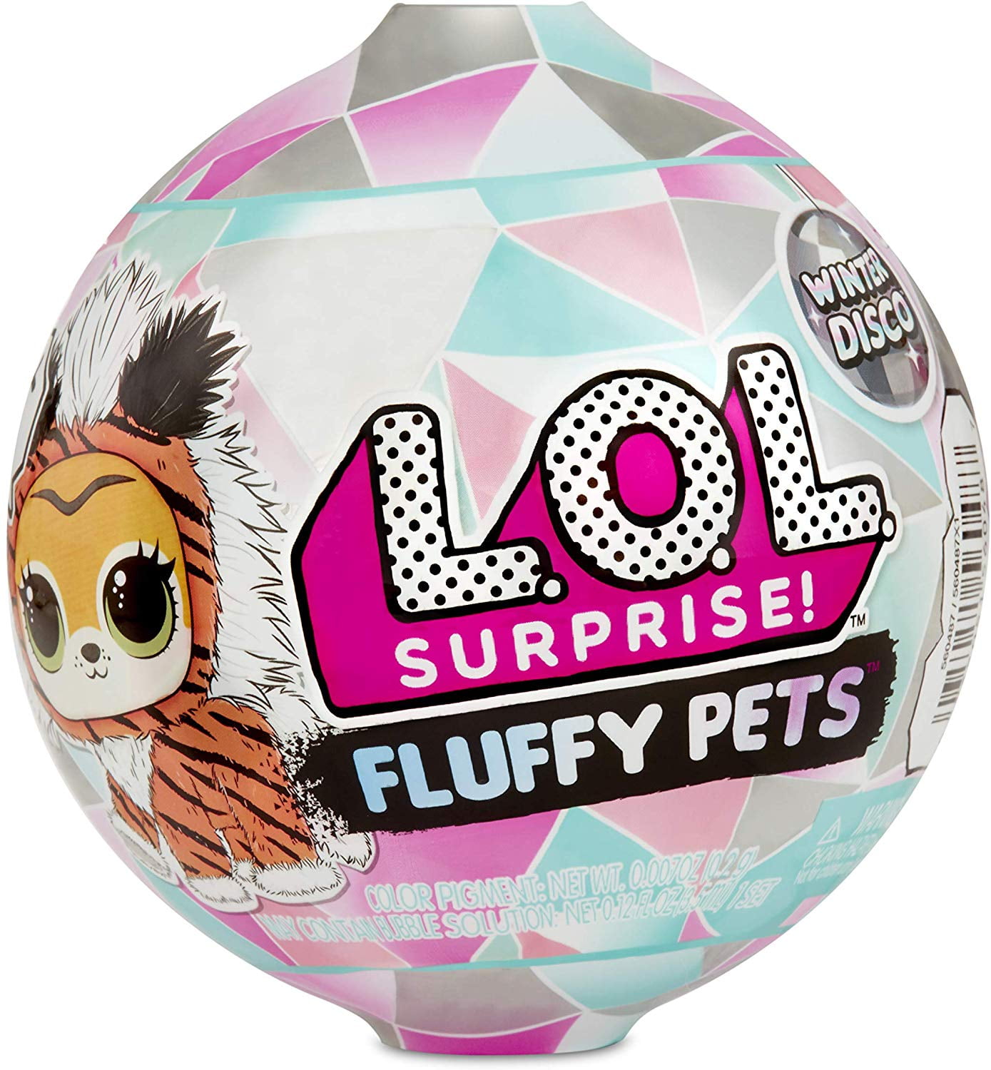 Fluffy Pets Winter Disco Ball Globe Doll Removable Fur 9 Surprises LOL Surprise 