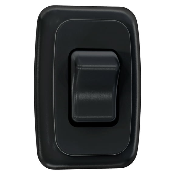 Leisure LED Contemporary Single SPST On-Off Switch with Bezel, 12-Volt, for RV, Trailer, Camper (Black)