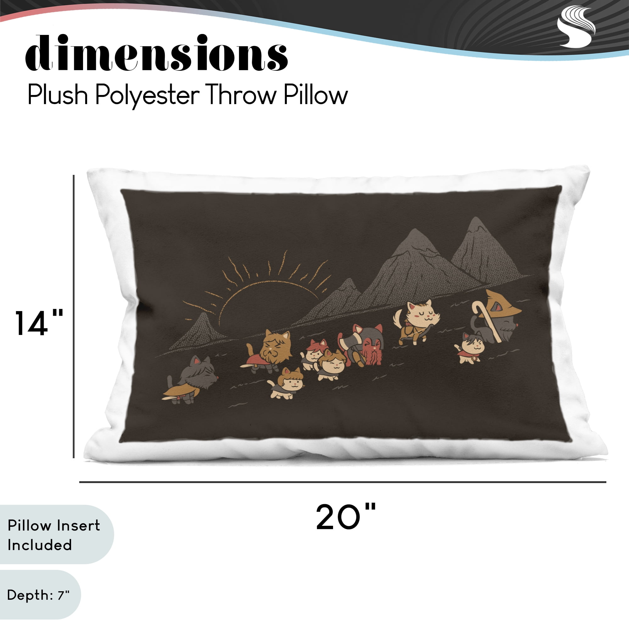 Stupell Industries Iconic Furrowship Of Ring Cats Decorative Printed Throw Pillow, design by Tobe Fonseca, 14 x 7 x 20