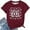 e-527Wine2477, variant on Women Blouse Casual Letter Print Short Sleeve Tops For Everyday Round Neck Tee With Stylish Design Stylish Female Dailywear