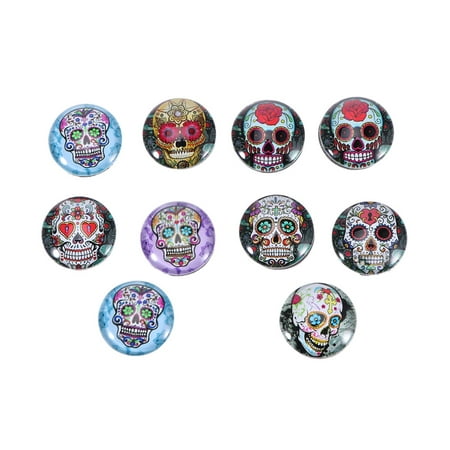 

10pcs Halloween Skull Fridge Magnets Time Refrigerator Magnetic Sticker Home Decor Mixed Patterns