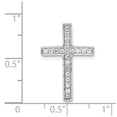 thumbnail image 2 of 14k White Gold Diamond Religious Faith Cross Slide Pendant Necklace 22x15mm Wide Pendant for Women, 2 of 2
