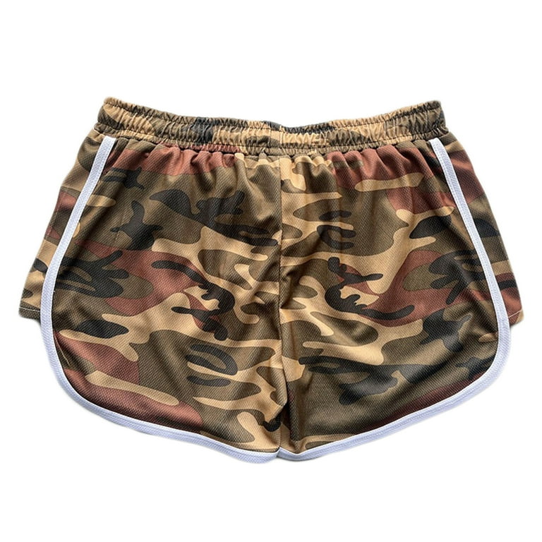 ZCFZJW Mens Camo Swim Trunks 5 Lightweight Casual Summer Quick Dry Bathing Suits for Men Swim Shorts Swimwear with Pockets Brown XXL