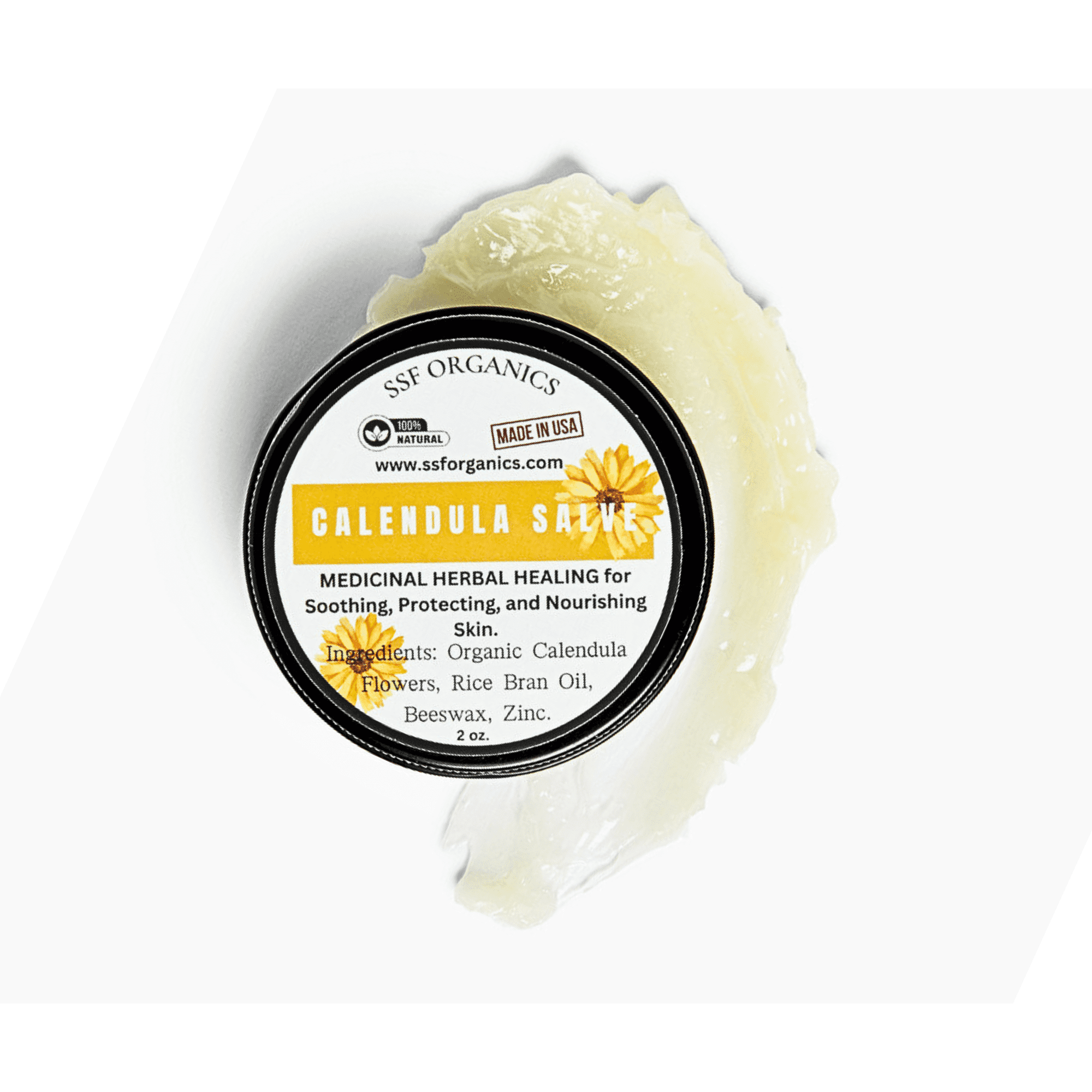 SSF Organics-Calendula Skin Repair Salve | Repair, Relief, and Healing for Damaged Skin | Natural Remedy for Rashes, Irritation, Redness, Swelling, Itchy Dry Skin. 2 oz.