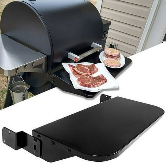 HECASA Black Folding Shelf Pellet Grill Grille Front Shelf for All 24" Camp Chef Grills Powder Coated Steel Rep. PGFS24
