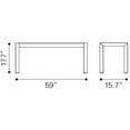 thumbnail image 3 of Modern Outdoor Bench, Silver Brushed Aluminum, 3 of 5