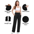 thumbnail image 3 of Hanerdun Womens Yoga Pants Wide Leg Workout Leggings High Waist Bottoms with Pockets Activewear Black S, 3 of 9