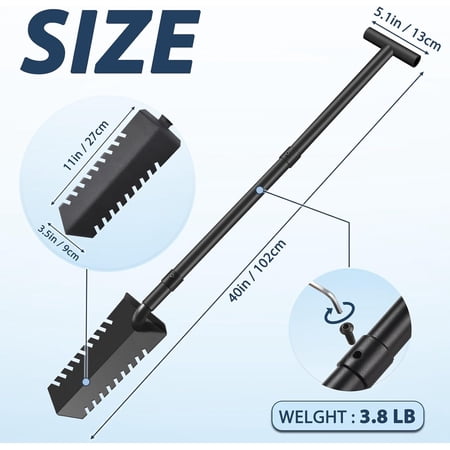 40" Metal Detecting Shovel Digging Tool, T-Handle Metal Detector Shovels, Root Slayer Shovel for Landscapers Lawn Gardeners Relic & Gold Prospecting$$Garden & Patio