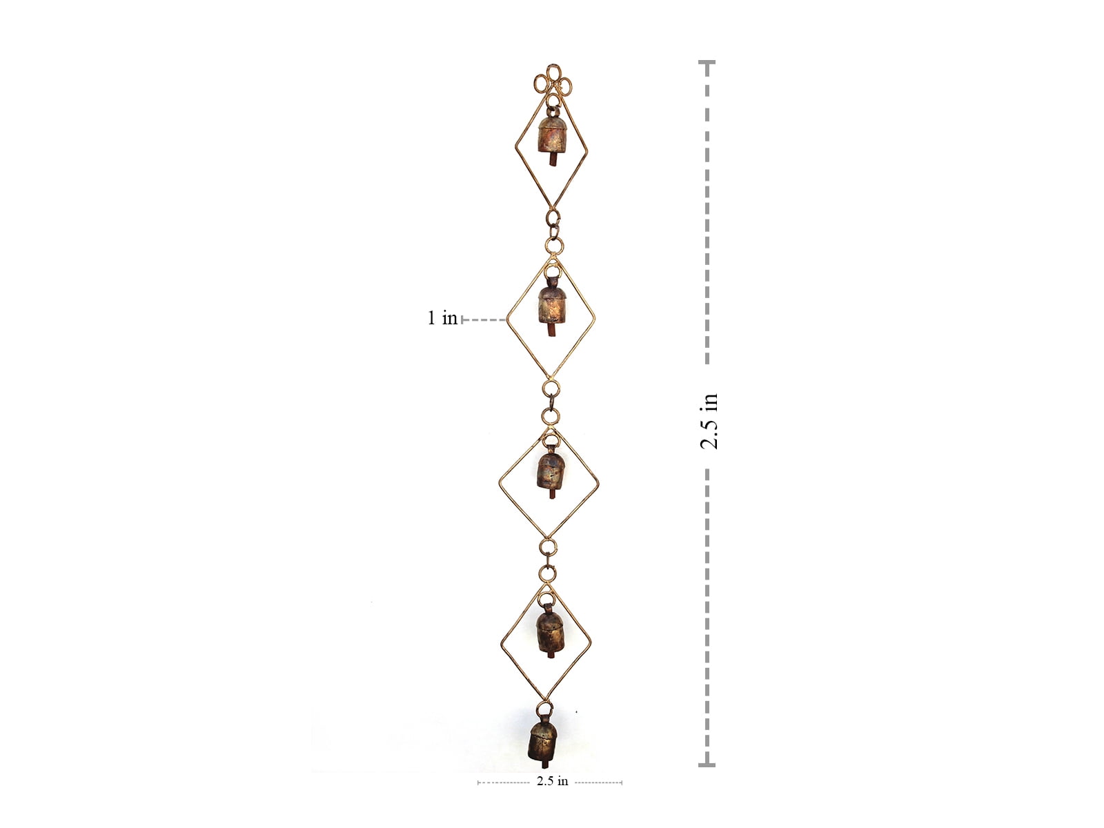 De Kulture Works Bell Metal Barfi Ghantada Wind Chime Hanging Bells for Home & Garden Decor