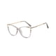 thumbnail image 5 of Gafas de ojo de gato Qarigey de moda Lentes de acrílico transparentes anti luz azul marco grande lujo Gris claro 2piezas, 5 of 6
