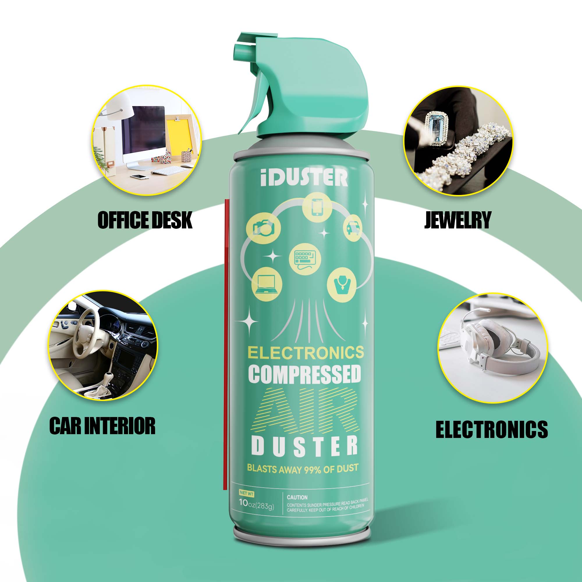 iDuster Compressed Air Duster, Electronics Gas Air Duster Can ,10 oz, 4 Packs - image 5 of 6