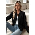 thumbnail image 5 of UZMOG Cardigan Sweaters for Women, Lightweight Trendy Long Sleeve Lapel Collar Button Down Sweater Cardigans, Black, 5 of 9