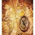 thumbnail image 3 of Antique Duvet Cover Set, Compass on an World Map Historic Borders Century-Old Antiquity Theme, Decorative 2 Piece Bedding Set with 1 Pillow Shams, Twin Size, Yellow Orange, by Ambesonne, 3 of 3